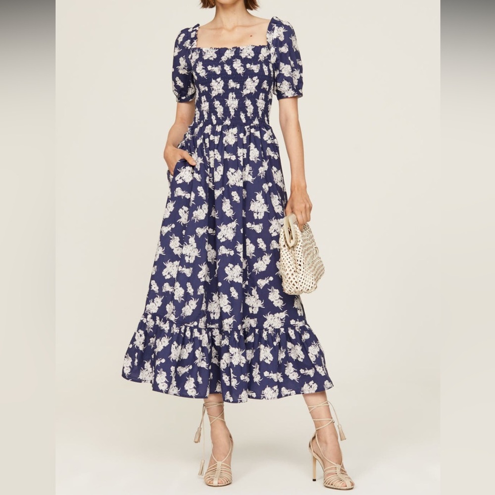 Polo Ralph Lauren Blue Floral Midi Dress